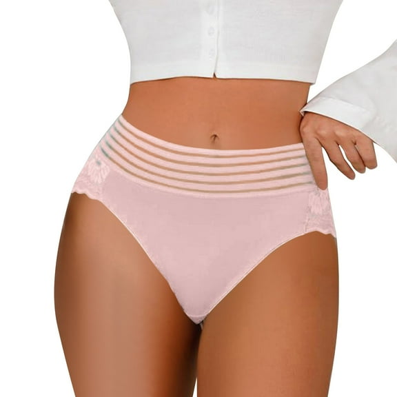 FCLoft Women's Lace High Waisted Breathable Briefs Invisible Seamless Underwear