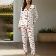 thumbnail image 1 of FCLoft Women's Long Sleeve Pajama Set - 2-Piece Cotton Button Down Shirt & Long Pants, Lounge Wear, 1 of 4