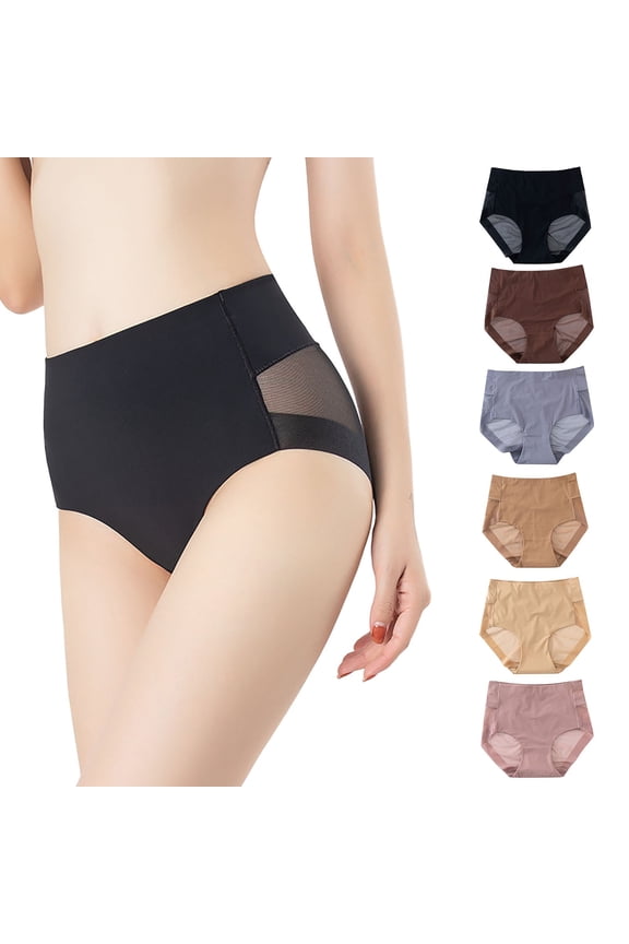 Women's Mid Waist Body Shaping Briefs, Seamless Postpartum Abdominal Control Hip Lifting Underwear