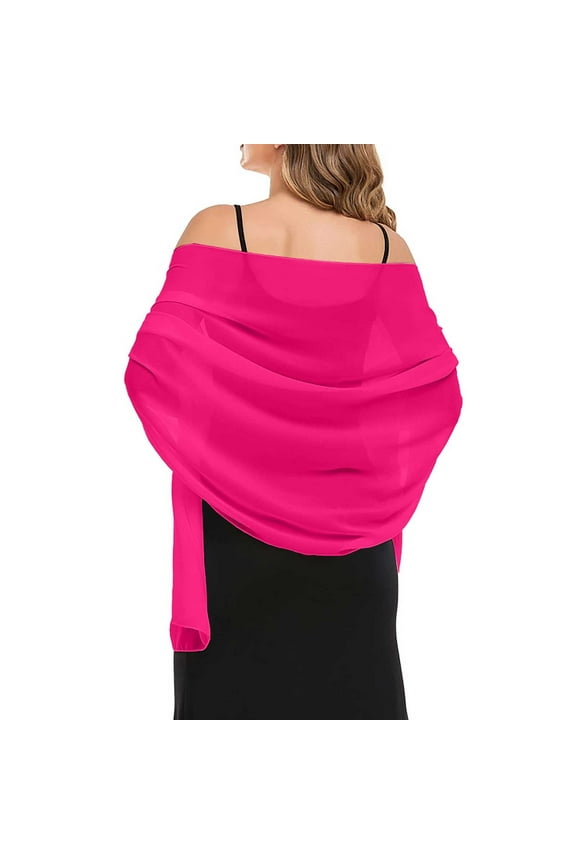Women's Pashmina Formal Scarf - Silky Chiffon Silk Wrap Shawl for Weddings & Evening Dresses