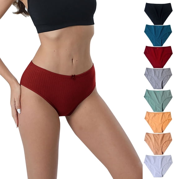 FCLoft Women's Plus Size Pure Cotton High Waist Briefs Butt Lift Belly Control Bow Decoration Underwear