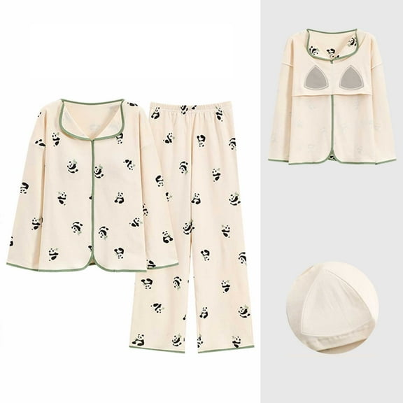 FCLoft Women's Soft 2-Piece Pajama Set - Petite Size Button Up Long Sleeve, Wide Leg Gingham Lounge Sleepwear