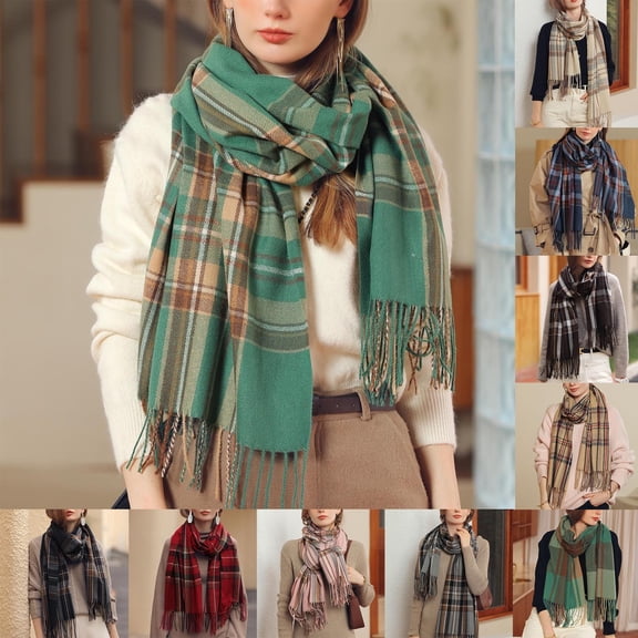 FCLoft Women's Ultra-Soft Lightweight Scarf - Warm Plaid Winter Shawl, Perfect Holiday Gift