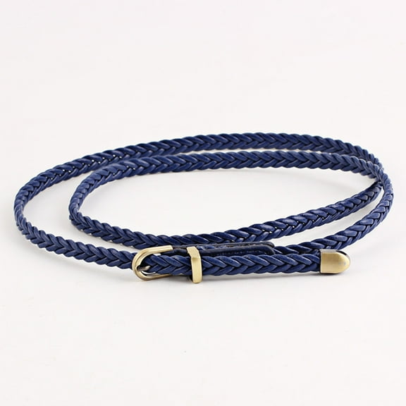 FCLoft Women's Woven Belt - Korean Version, Retro Decorative Thin Style, Pin Buckle for Jeans & Dresses