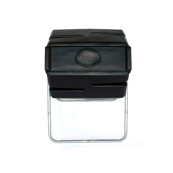 FCMP Outdoor 37 Gallon Single Chamber Roto Tumbling Compost Bin, Black