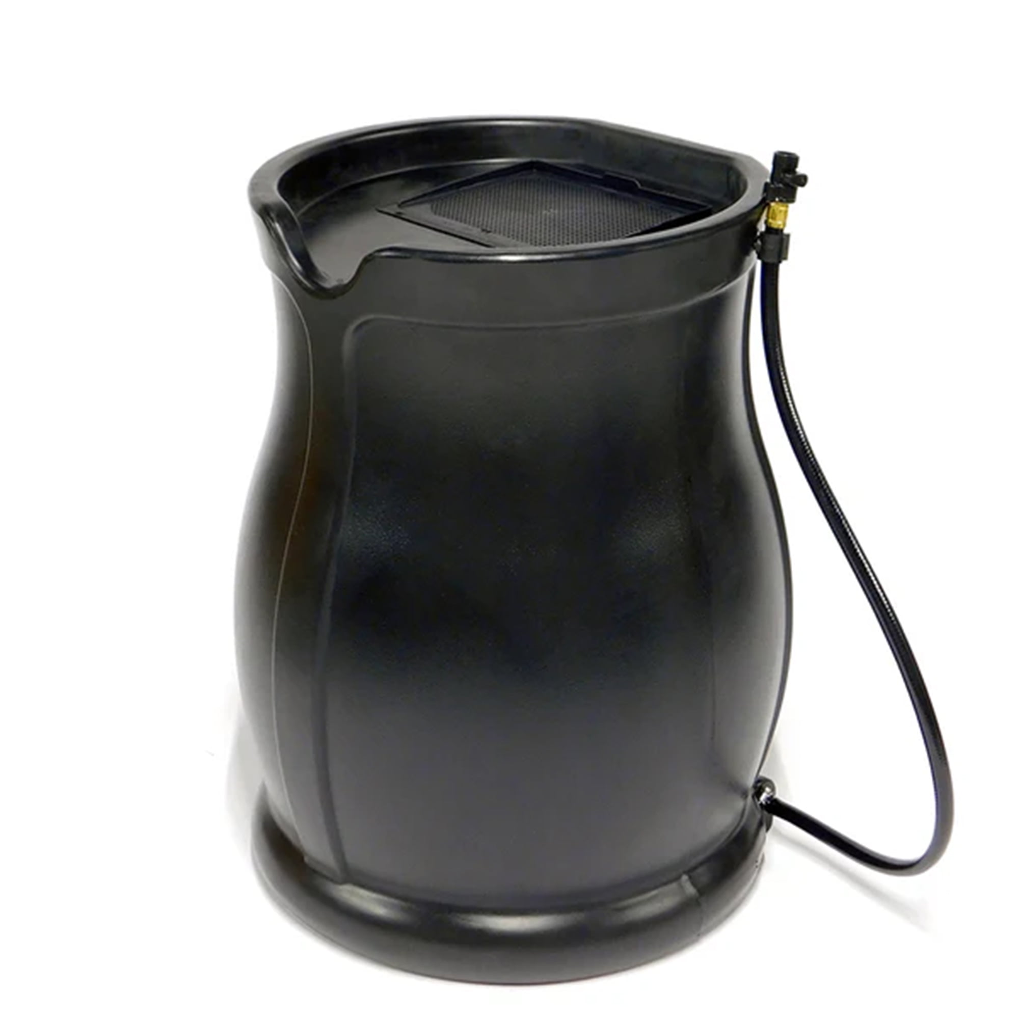FCMP Outdoor Catalina 45 Gallon Rain Catcher Barrel w/ Hose, Black