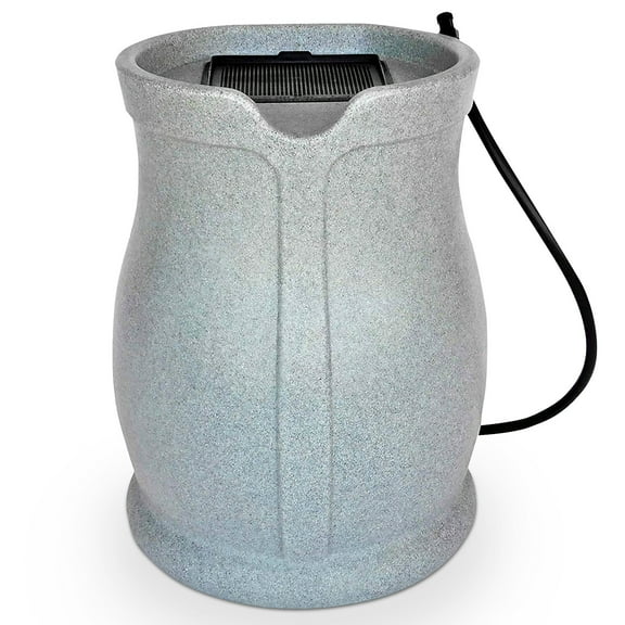 FCMP Outdoor Catalina 45 Gallon Rain Catcher Barrel w/ Hose, Light Granite