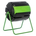 thumbnail image 1 of FCMP Outdoor HF-RM4000 HOTFROG 37 Gallon Plastic Roto Tumbling Composter Rotating Garden Compost Bin, Black/Green, 1 of 12