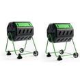 thumbnail image 1 of FCMP Outdoor HOTFROG 37 Gallon Dual Chamber Tumbling Composter Bin (2 Pack), 1 of 9