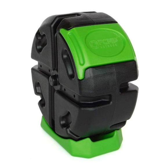 FCMP Outdoor Half Size 19 Gallon Plastic Rolling Compost Tumbler Bin, Green