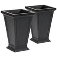 thumbnail image 1 of FCMP Outdoor Modemmo Self-Watering Planter, Argyle Pattern, Black, Set of 2, 1 of 10