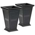 thumbnail image 1 of FCMP Outdoor Modemmo Self-Watering Planter, Chelsea Pattern, Black, Set of 2, 1 of 9