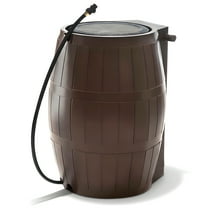 FCMP Outdoor RC4000 Raincatcher 50 Gallon Rain Catcher Barrel, Brown