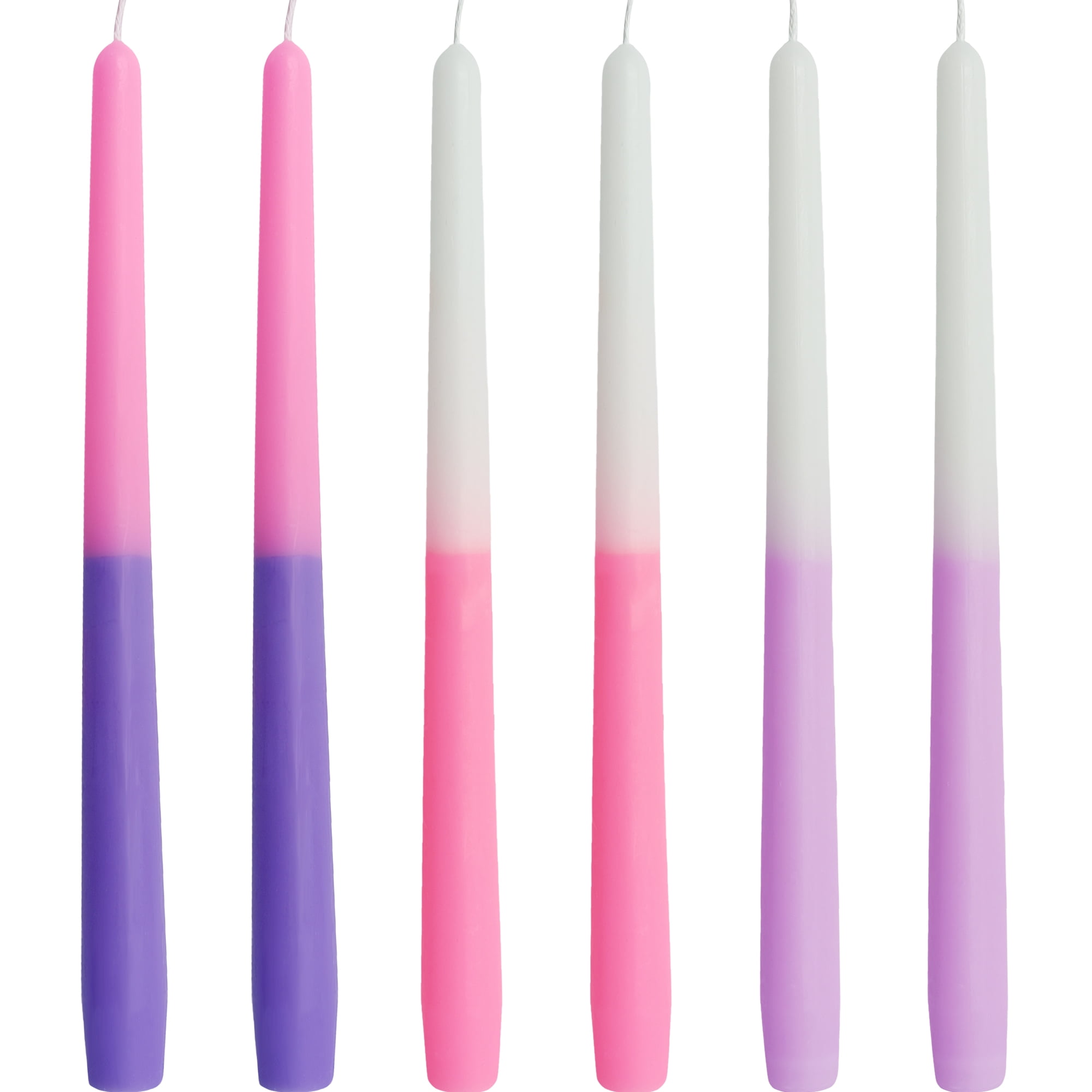 FCMSHAMD 10'' Lavender Scented Taper Candles Dripless (6 Pack