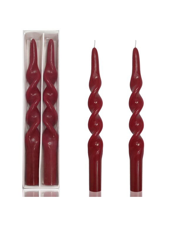 10" Red Long Candles Drilpes Taper Candles Holiday Christmas Decorative Candles Dripless Smokeless Unscented Candles Pack of 2