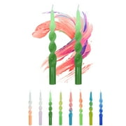 FCMSHAMD 10 inch Blue Green Spiral Taper Candles Sticks for Dinner Home Decoration Unscented Dripless Smokeless Pack of 2