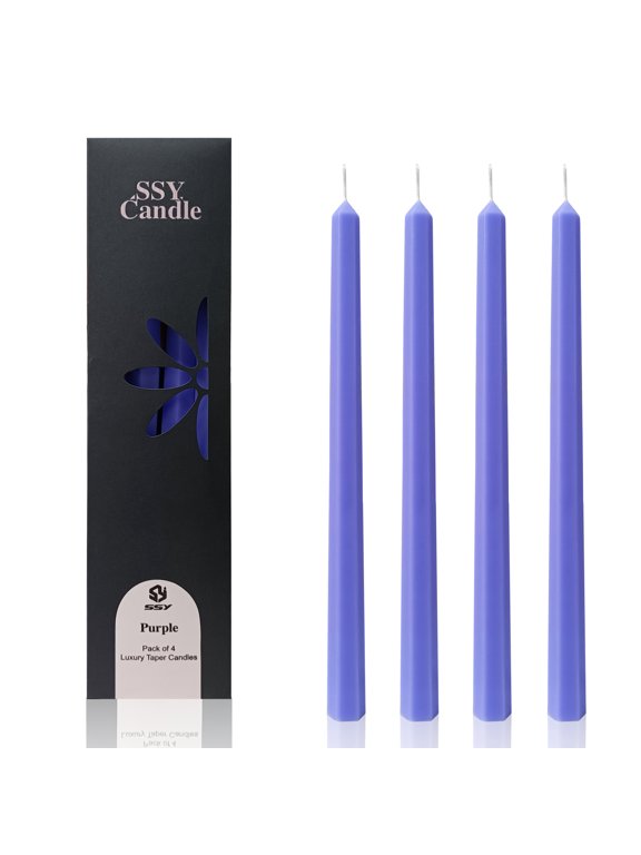 11.8 inch Purple Candles - Unscented Dripless (4 Pack)