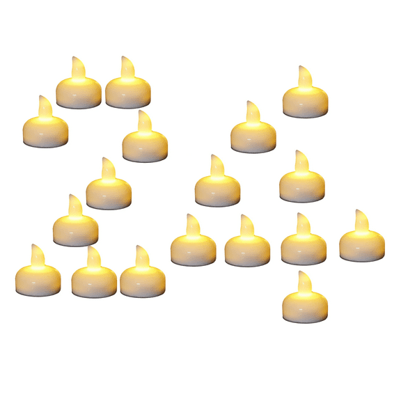 FCMSHAMD 24 Pcs White Flameless Floating Candles, Warm White Led Flickering Tealight Candles in Bulk, Decor for Wedding, Party, Centerpiece, Pool, Christmas