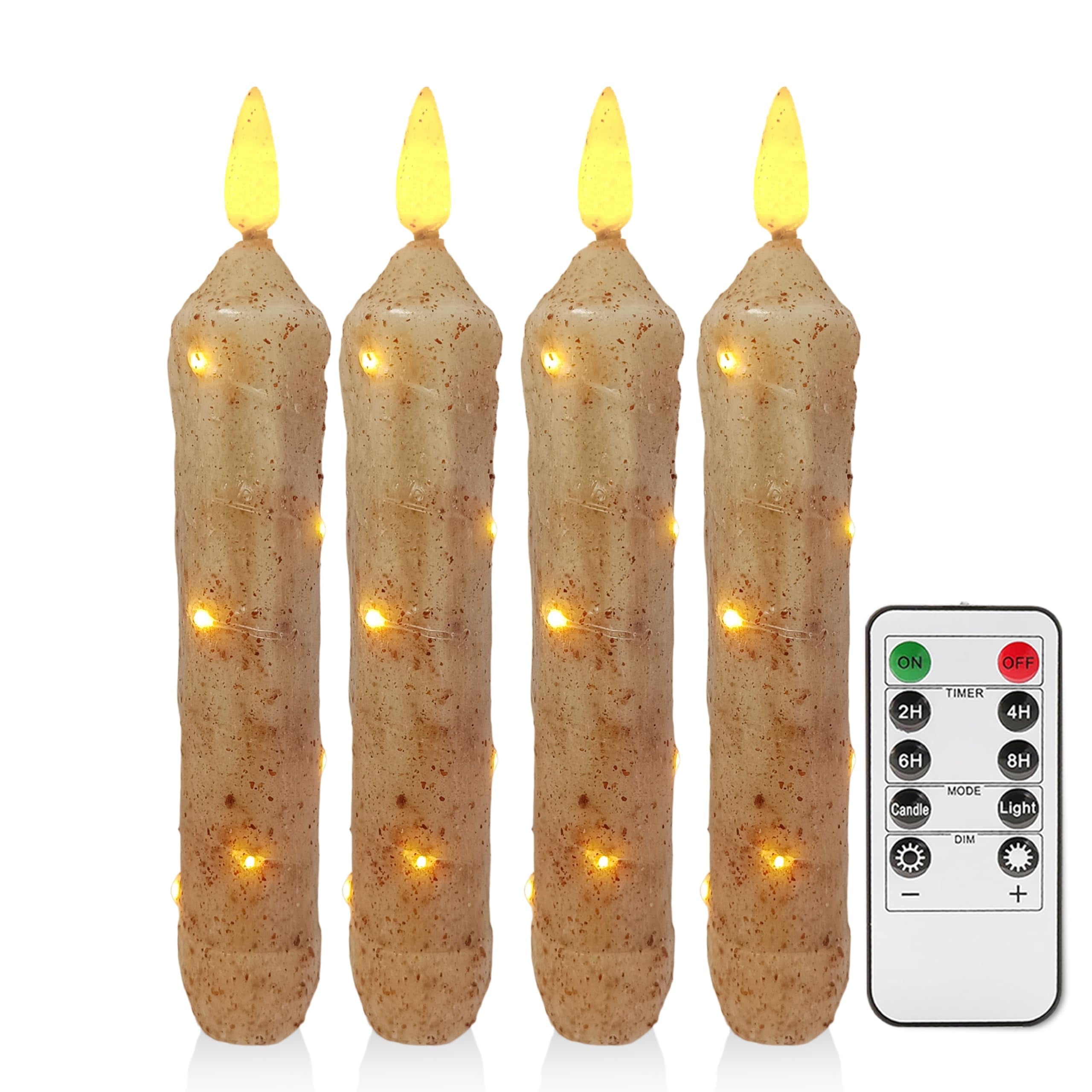 612 Vermont LED Suction Cup Window Candles - 4 Pack With Timer, Bright White Hot Spot