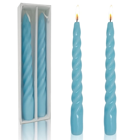 FCMSHAMD 7.3'' Blue Taper Candles-Unscented Smokeless(2 Pack)