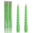 thumbnail image 1 of FCMSHAMD 7.3'' Green Taper Candles-Uscented Smokeless(2 Pack), 1 of 7