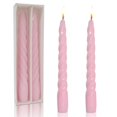 thumbnail image 1 of FCMSHAMD 7.3'' Pink Taper Candles -Unscented Dripless(2 Pack), 1 of 7