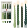 thumbnail image 1 of FCMSHAMD 7.3 inch Handmade Taper Candles Gradiented Green Candle Sticks Unscented Spiral Candles Sets for Home Decoration Wedding Party , Pack of 4, 1 of 6