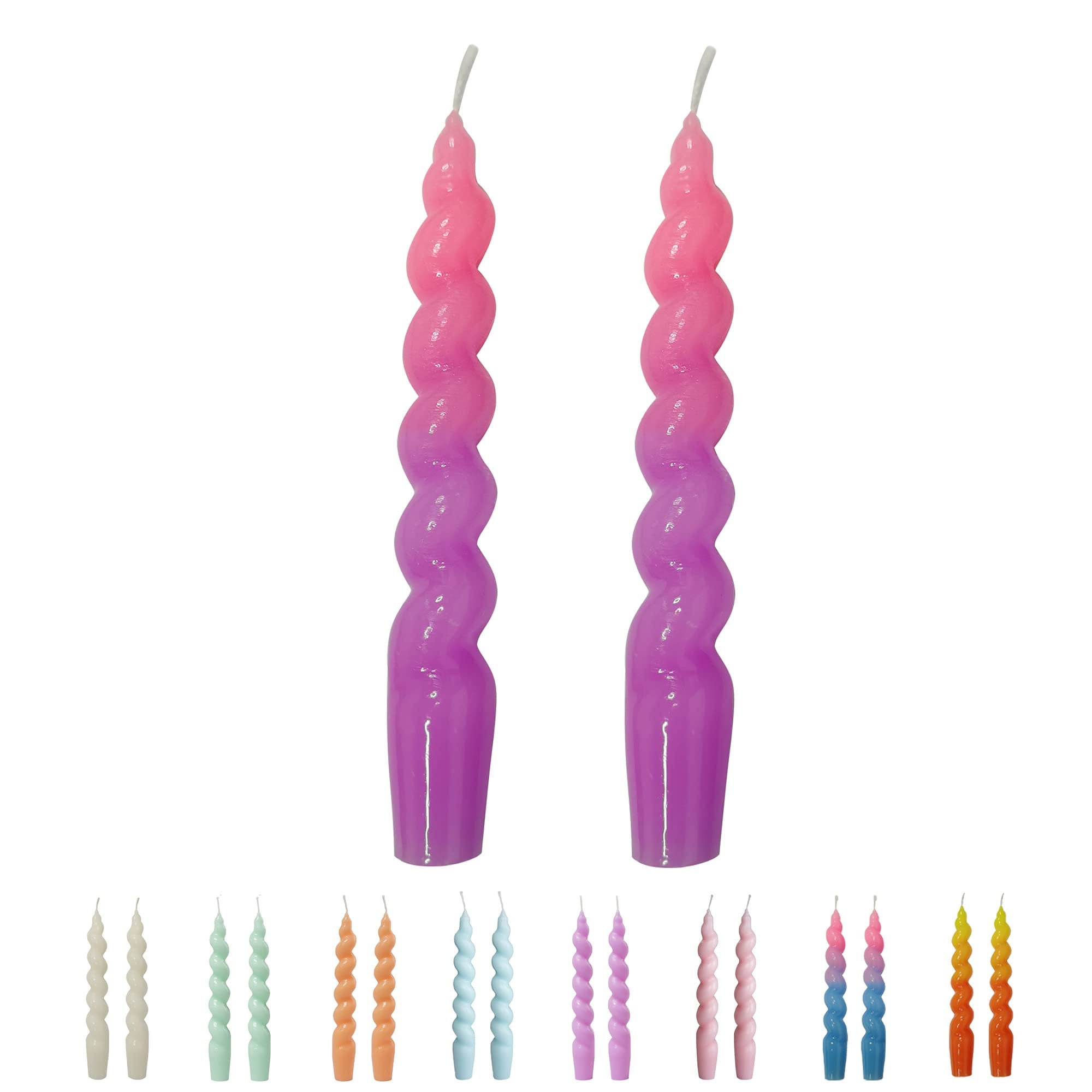 FCMSHAMD 7.5 inch Spiral Dripless Taper Candles twisted candle sticks