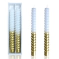 thumbnail image 1 of FCMSHAMD 8.46 inch White Gold Dripless Taper Candles Smokeless Christmas Candles Pack of 2, 1 of 6