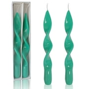 FCMSHAMD 8.8'' Green Taper Candles - Unscented Dripless (2 Pack)