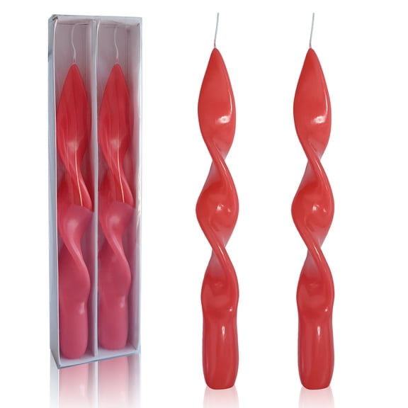 FCMSHAMD 8.8'' Red Taper Candles- Dripless Unscented(2 Pack)