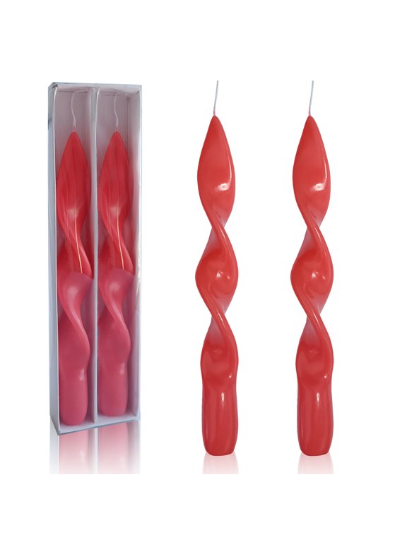 8.8'' Red Taper Candles- Dripless Unscented(2 Pack)
