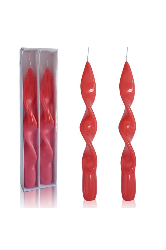 8.8'' Red Taper Candles- Dripless Unscented(2 Pack)