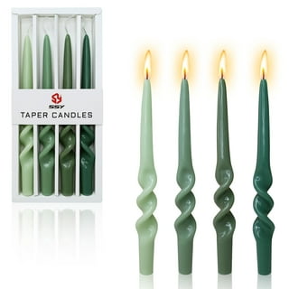 9.5 Inch Handmade Spiral Taper Candles 2pcs Set Flameless Dripless
