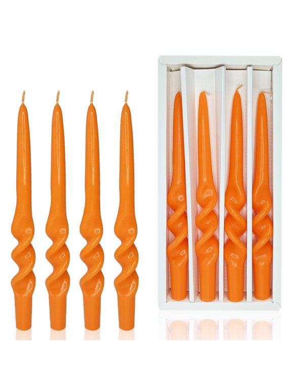 9.3 Inch Spiral Taper Candles Set of 4 Burn Time 6 H Unscented Smokeless for Wedding Dinner Decoration Candle Sticks