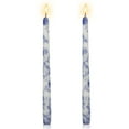 thumbnail image 1 of FCMSHAMD 9.4inch Chinoiserie Taper Candles Blue Flower Printed Handmade Unscented Candle Christmas Candles Sticks Dripless for Home, 1 of 6