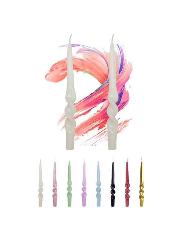 9.5'' White Taper Candles-Smokeless Unscented(2 Pack)