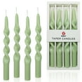 thumbnail image 1 of FCMSHAMD 9.8 Inch Spiral Taper Candles Set of 4 Burn Time 6 H Unscented Smokeless for Wedding Dinner Decoration Candle Sticks, 1 of 6