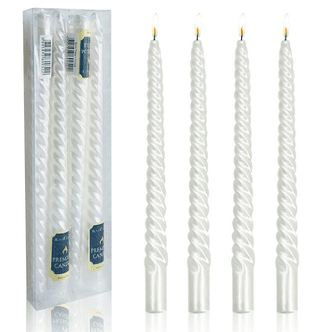 FCMSHAMD 9.8 inch White Taper Candles-Unscented Dripless（4 Pack）