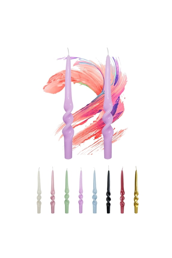 Dripless Taper Candles 10 inch Purple Handmade Candle Sticks Unscented Candles, Pack of 2