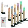 thumbnail image 1 of FCMSHAMD Flameless Candles Battery Powered Remote Control 4 inch LED Taper Candles with Clip, Multi-Color Flickering Warm White Lights Candle Sticks, Christmas Candles for Tree, Pack of 10, 1 of 8