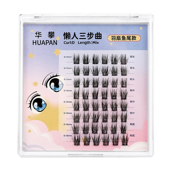 FCOGIN False Eyelashes, Eyelash Extensions, Natural Multi-Size, Father Fan Shape, 40 Lash Wisps