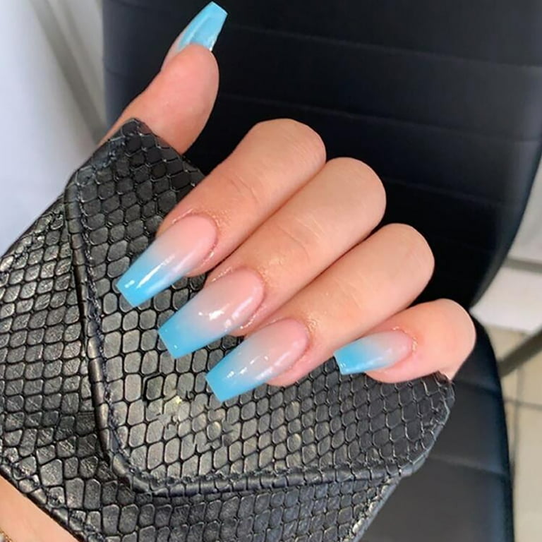 Blue and pink acrylic nails outlet