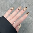 thumbnail image 1 of FCOGIN Medium Square, 24 Pieces, Gold, Metallic Series, Acrylic False Nail, Press on Nail, 1 of 5