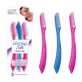FCPHome 3 Pack Schick Hydro Silk Touch-Up Exfoliating Dermaplaning Tool, Face & Eyebrow Razor with Precision Cover- 9 Count | Dermaplaning Razor for Women