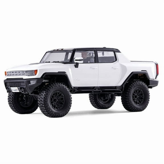 FCX18 FMS 1/18 Hummer EV RC Crawler, RC Pick-up Truck, RC Rock Crawler with 2 Speed, Lighting Control, Portal Axles and 7.4V 900mah Battery for Adults (White)
