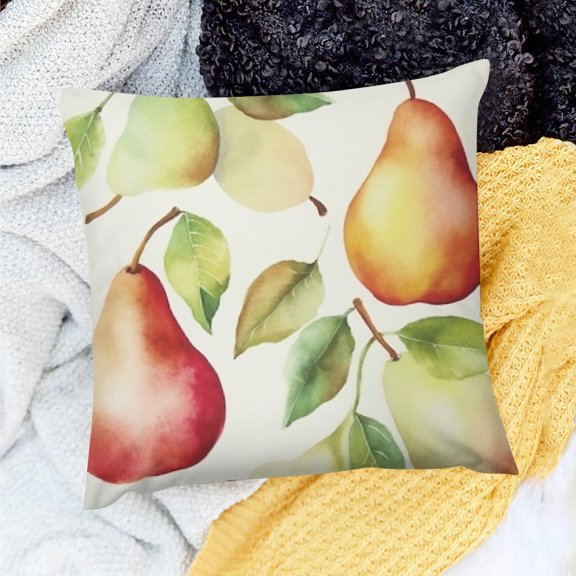 FCXZI 100% Linen Pears Pillow Covers Cushion Case for Home Sofa 18x18in