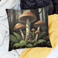thumbnail image 1 of FCXZI 100% Linen Pillow Covers with Mushroom Ferns Design for Sofa 18x18in, 1 of 5