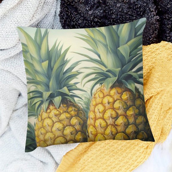 FCXZI 100% Linen Pineapple Pillow Covers for Home Sofa Couch 20x20in