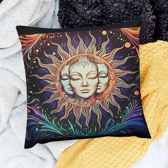 FCXZI 100% Linen Psychedelic Art Pillow Covers for Home Sofa Couch 20x20in